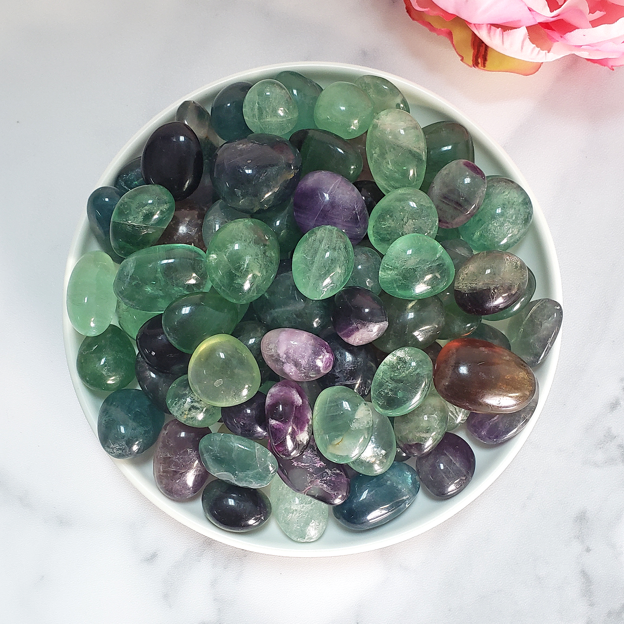 Fluorite Crystal Natural Gemstone Tumbled Stone | High Quality - AAA Grade Fluorite Polished Stones