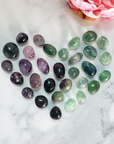 Fluorite Crystal Natural Gemstone Tumbled Stone | High Quality - Fluorite Stones in the Shape of a Heart