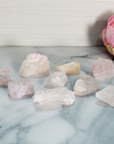 Rose Quartz Raw Crystal Rough Gemstone - Small One Stone - On Tile 2