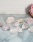 Rose Quartz Raw Crystal Rough Gemstone - Small One Stone - On Tile 4