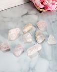 Rose Quartz Raw Crystal Rough Gemstone - Small One Stone - On Tile