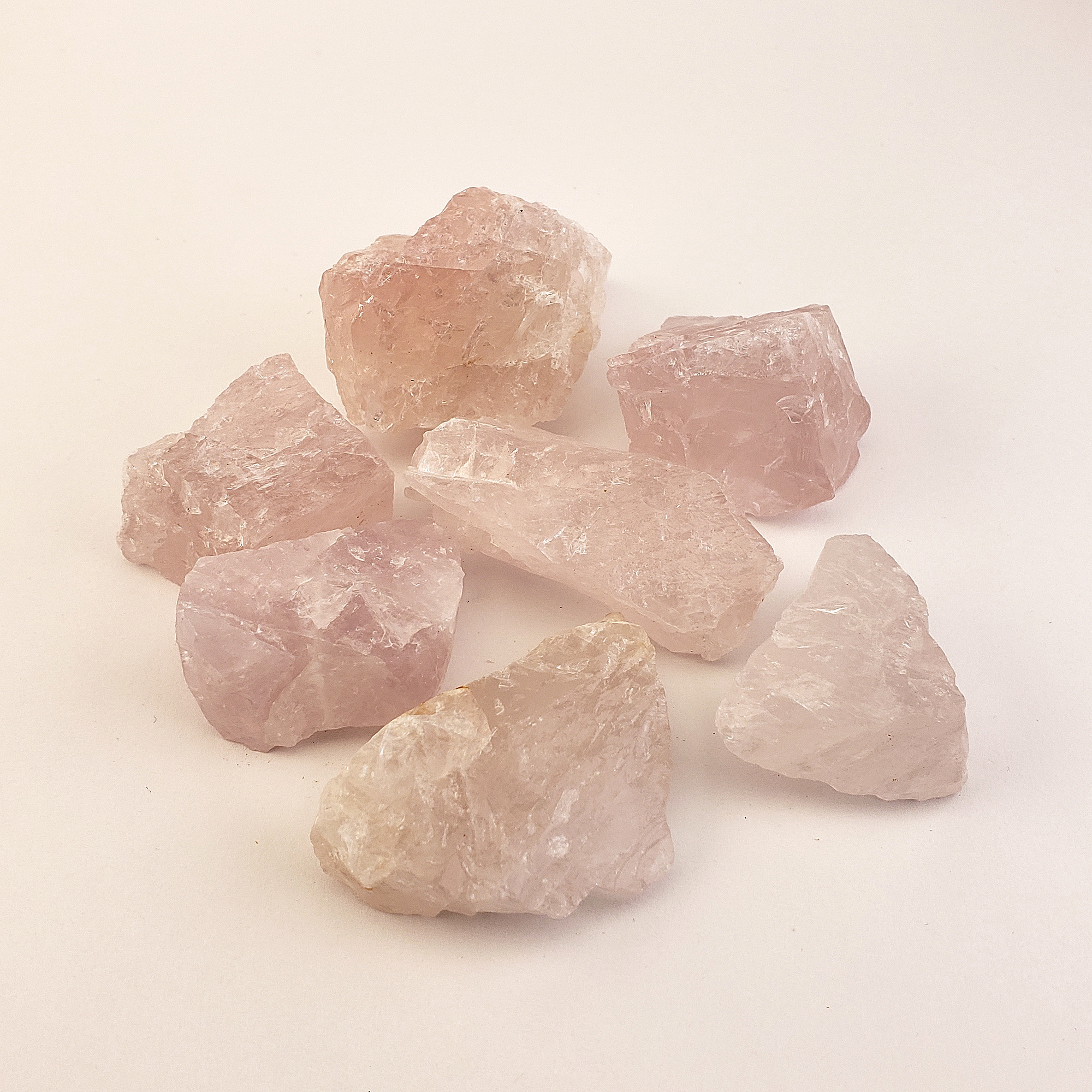 Rose Quartz Raw Crystal Rough Gemstone - Small One Stone - White Background 2