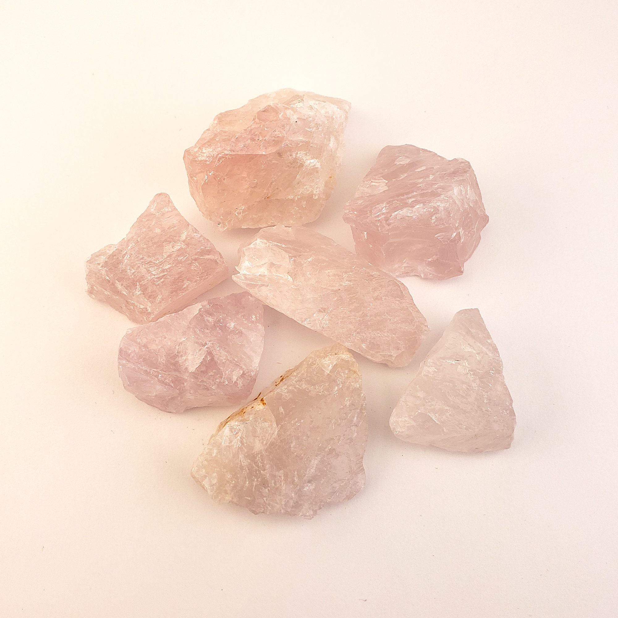 Rose Quartz Raw Crystal Rough Gemstone - Small One Stone - White Background 3