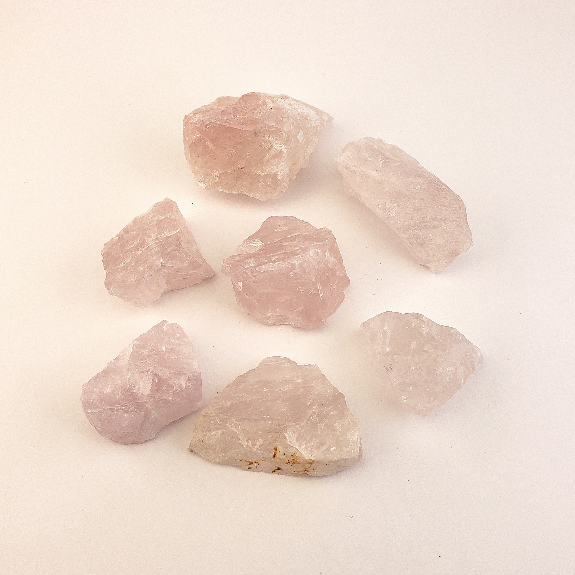 Rose Quartz Raw Crystal Rough Gemstone - Small One Stone - White Background 4