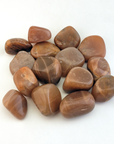 Peach Moonstone Natural Crystal Tumbled Stone - One Stone - On White Background