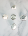 Howlite Natural Tumbled Stone - One Stone - Size Comparison