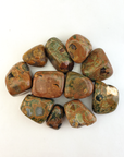 Earthy Rainforest Rhyolite Natural Tumbled Stone - One Stone