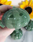Green Aventurine Crystal Carving Natural Gemstone Jack-O-Lantern | Lucky Pumpkin - 1