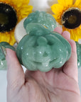 Green Aventurine Crystal Carving Natural Gemstone Jack-O-Lantern | Lucky Pumpkin - 5