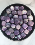 Lepidolite Stone Natural Tumbled Crystal - One Stone - Lepidolite Stones in Black Ceramic Dish