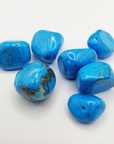 Turquenite Blue Howlite Dyed Tumbled Stone - One Stone - Close Up