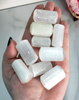 Selenite Crystal Semi-Tumbled Gemstone - One Stone - Handful