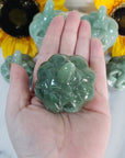 Green Aventurine Crystal Carving Natural Gemstone Jack-O-Lantern | Good Luck Pumpkin - Thanksgiving Decor