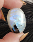 Unique 41 Carat Flashy Rainbow Moonstone Crystal Cabochon Natural High Quality Gemstone | Symphony - 5