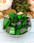 Green Obsidian Manmade Tumbled Stone - One Stone - In Bowl