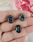 Snowflake Obsidian Crystal Oval Gemstone Natural Stone Cabochon | 14mm