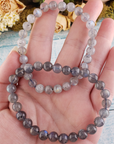 Labradorite Crystal Natural Gemstone 7-8mm Bead Bracelet - In Hand 3
