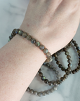 Labradorite Crystal Natural Gemstone 7-8mm Bead Bracelet - On Wrist 2