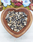petrified wood chips in heart bowl