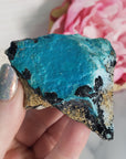 Unique Chrysocolla Crystal Cluster Natural Mineral Formation on Matrix | Aleph - 1