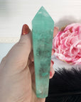Unique Aqua Green Fluorite Crystal Wand Natural Gemstone Scepter | Akuro