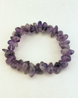 Amethyst Crystal Nugget Stretch Bracelet - White Background