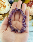 Amethyst Crystal Nugget Stretch Bracelet
