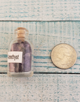 Amethyst Natural Crystal Chips Bottle - One Bottle Size Comparison