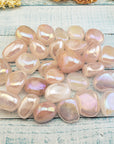 Angel Aura Rose Quartz Crystal Titanium Aura Coated Tumbled Stone | Multiple Sizes - 2