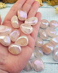 Angel Aura Rose Quartz Crystal Titanium Aura Coated Tumbled Stone | Multiple Sizes - 7