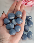 Anhydrite Angelite Crystal Natural Gemstone Tumbled Stone - In Hand