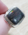 Australian Opal Sterling Silver Ring - Coen - Size 7