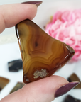 Banded Agate Slice Natural Stone Slab Gemstone Slice | SMALL - 1