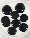 Obsidian Natural Crystal Palm Stone Worry Stone Meditation Tool | Multiple Sizes