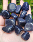 Blue Goldstone Crystal Manmade Gemstone Tumbled Stone | One Stone - 1