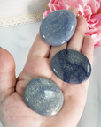 Blue Quartz Blue Aventurine Natural Gemstone Palm Stone Worry Stone Meditation Tool - 2