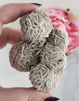 Unique Desert Rose Selenite Crystal Cluster Heat Treated Rough Mineral Formation | Bouquet