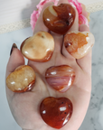 Carnelian Crystal Heart Shaped Natural Gemstone Carving | Multiple Sizes! - 9