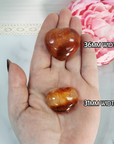 Carnelian Crystal Heart Shaped Natural Gemstone Carving | Multiple Sizes! - 4