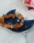 Carnelian Crystal Natural Gemstone Nugget Bead Bracelet - in Jewelry Dish