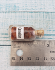 Carnelian Natural Crystal Chips Bottle - Natural Gemstone Chips in Glass Bottles - Measurements