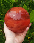 Cherry Quartz Strawberry Obsidian Manmade Crystal Sphere Orb | JUMBO
