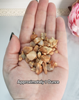 Zebradorite & Peach Moonstone Crystal Chips By the Ounce - One Ounce of Crystal Chips in Hand