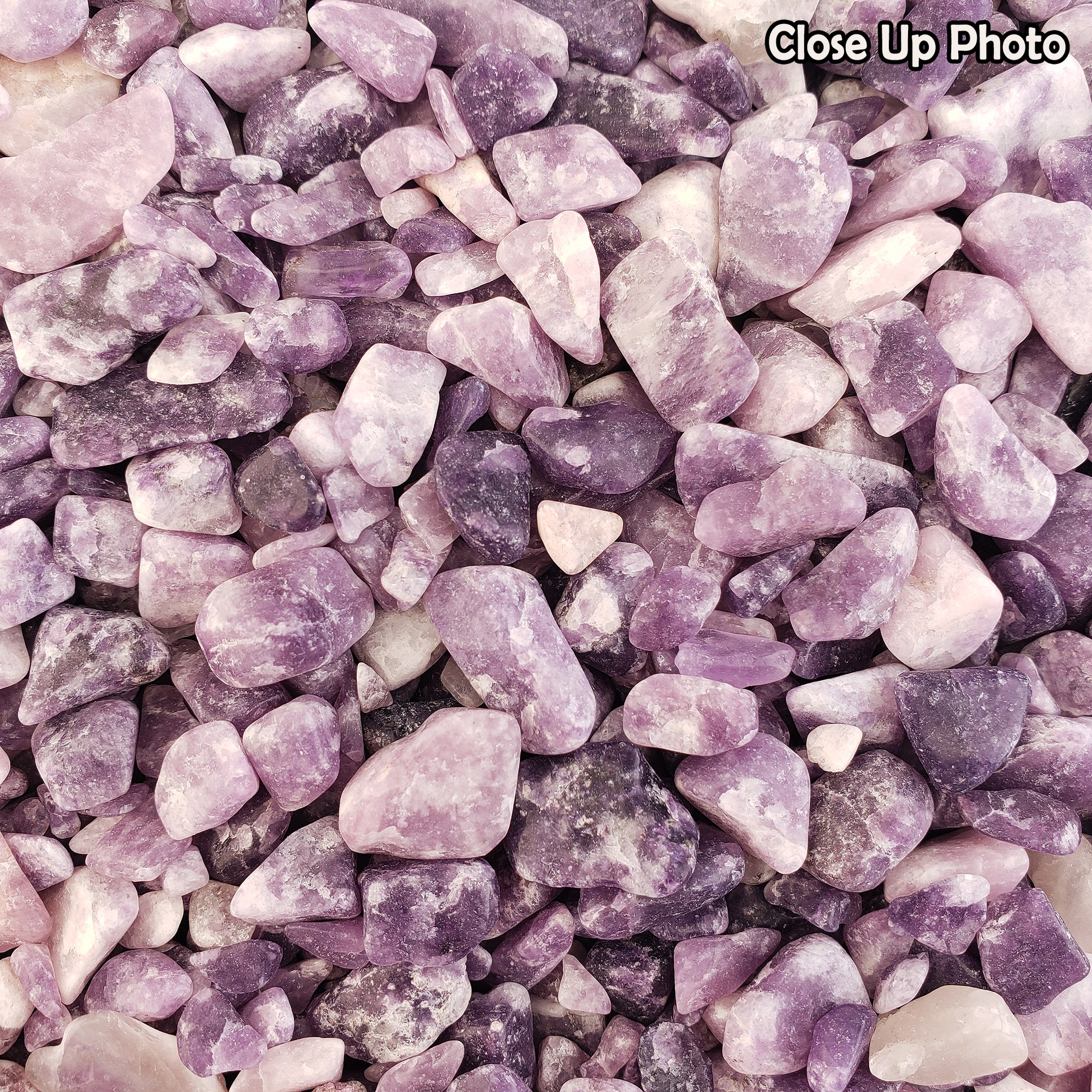 Lepidolite Natural Gemstone Chips By the Ounce - Close Up Photo