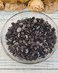 Snowflake Obsidian Natural Crystal Chips by the Ounce - In Glass Bowl