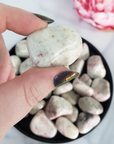 Cinnabarite Cinnabar in White Scapolite Natural Gemstone Tumbled Stone - 4