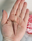 Pink Opal Crystal Natural Gemstone Pendulum | Spiritual Tool - In Hand