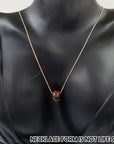 Confidence Necklace | Mahogany Obsidian Crystal Natural Gemstone Pendant Bead on 18" Rosegold Plated Sterling Silver Chain - 2