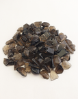 Dark Smoky Quartz Crystal Natural Gemstone Chips By the Ounce - White Background 2