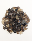 Dark Smoky Quartz Crystal Natural Gemstone Chips By the Ounce - White Background